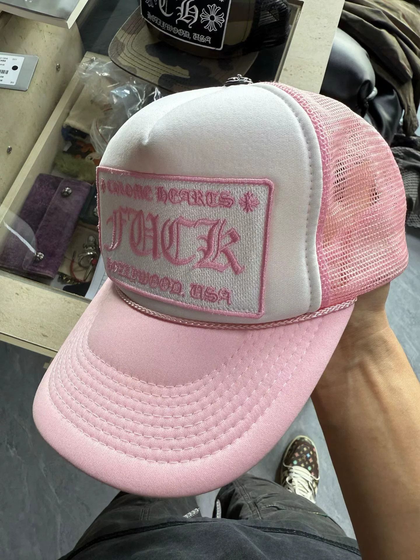 Chrome Hearts Chrome Hearts Embroidered Pink Hat 45 Men Size ONE SIZE - 1 Thumbnail
