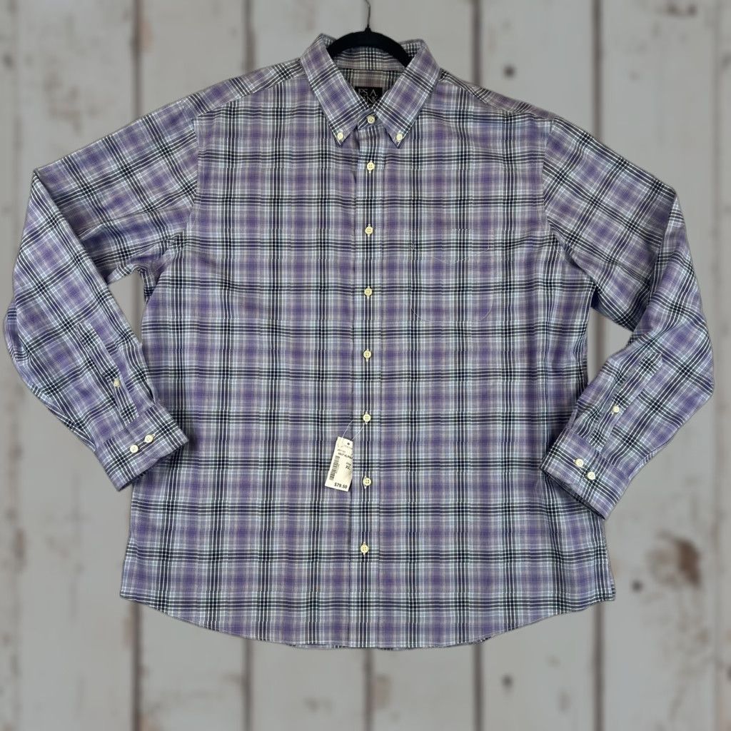 Jos. A. Bank Jos A Bank Shirt Mens XL Traveler's Collection Button Down Plaid Wrinkle Free Size US XL / EU 56 / 4 - 1 Thumbnail