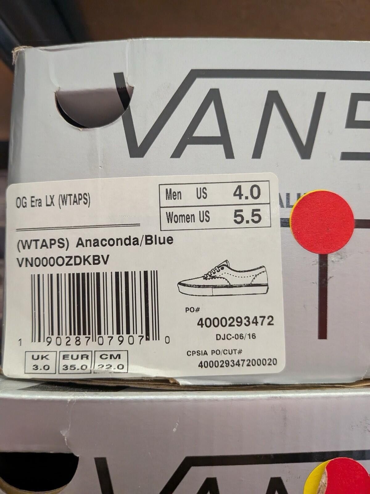 Vans Vans x WTAPS OG Era LX Anaconda Blue US4 Size US 9 / EU 42 - 7 Thumbnail