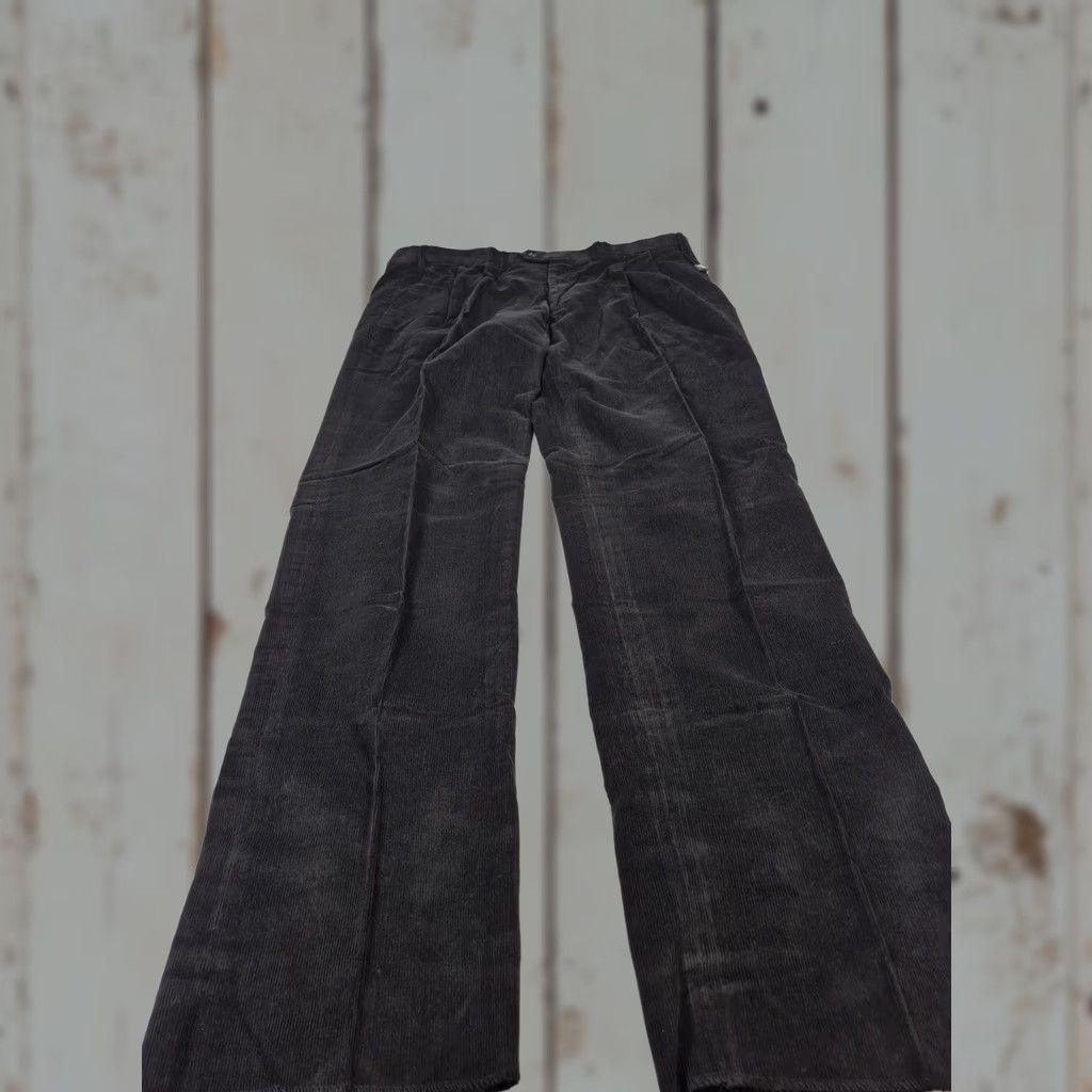 Ralph Lauren VINTAGE Lauren Ralph Lauren Pants Mens 42x36 Black Corduroy Pleated Dress Unhemmed Pants Size US 42 / EU 58 - 1 Thumbnail