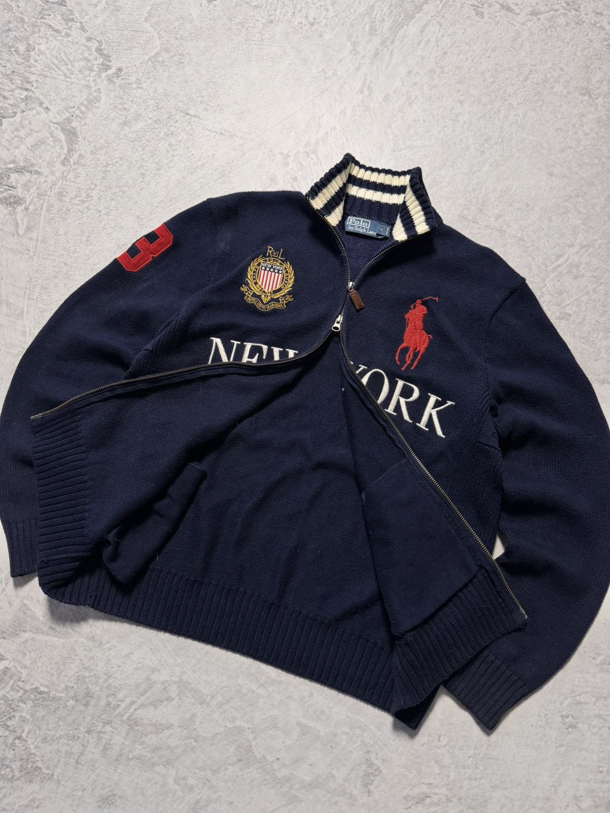 Polo Ralph Lauren × Vintage Ralph Lauren by Polo New York Vintage Knitting Zip Sweater Size US M / EU 48-50 / 2 - 5 Thumbnail