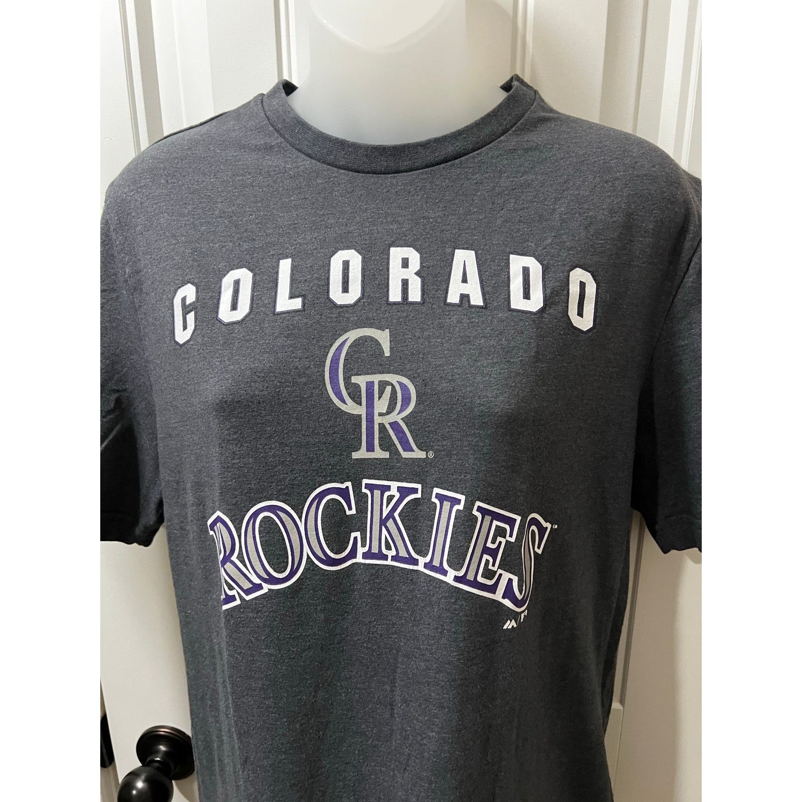 Majestic Colorado Rockies Team CR Graphic T-Shirt Top Gray Medium Top Size M / US 6-8 / IT 42-44 - 5 Thumbnail