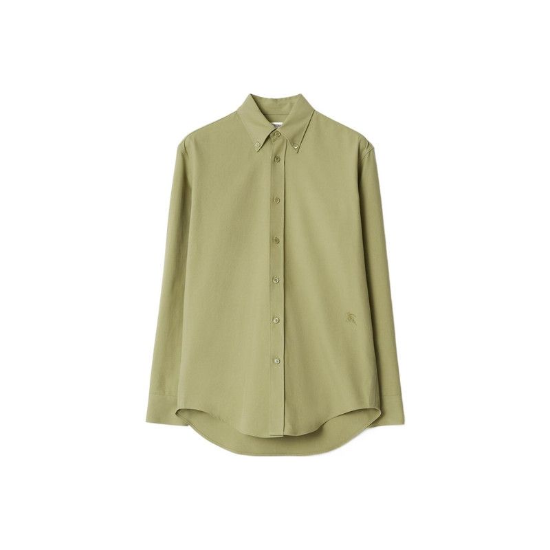 Burberry Green Long Sleeve Button-Up Shirt 0079