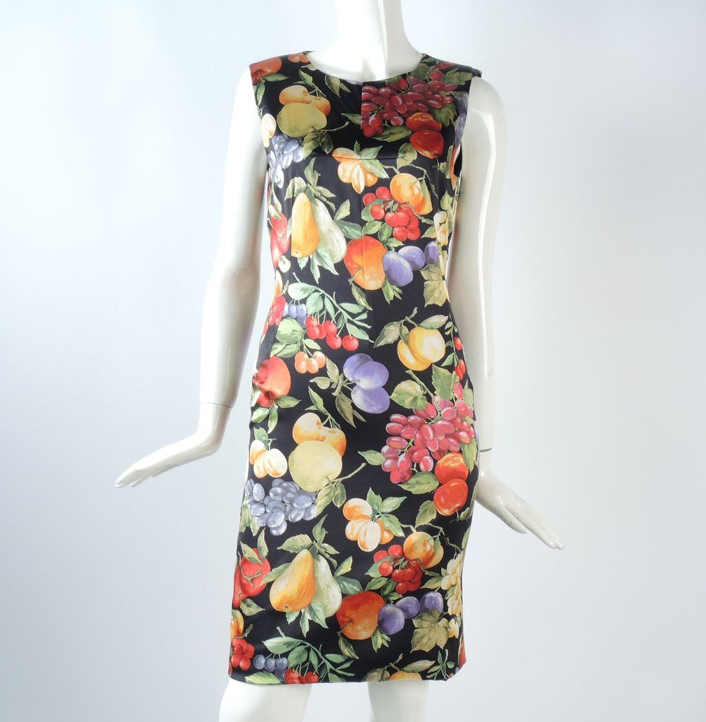 image of Dolce Gabbana O1Smst1Ft0424 Fruit Pencil Dress In Multicolor, Women's (Size Small)