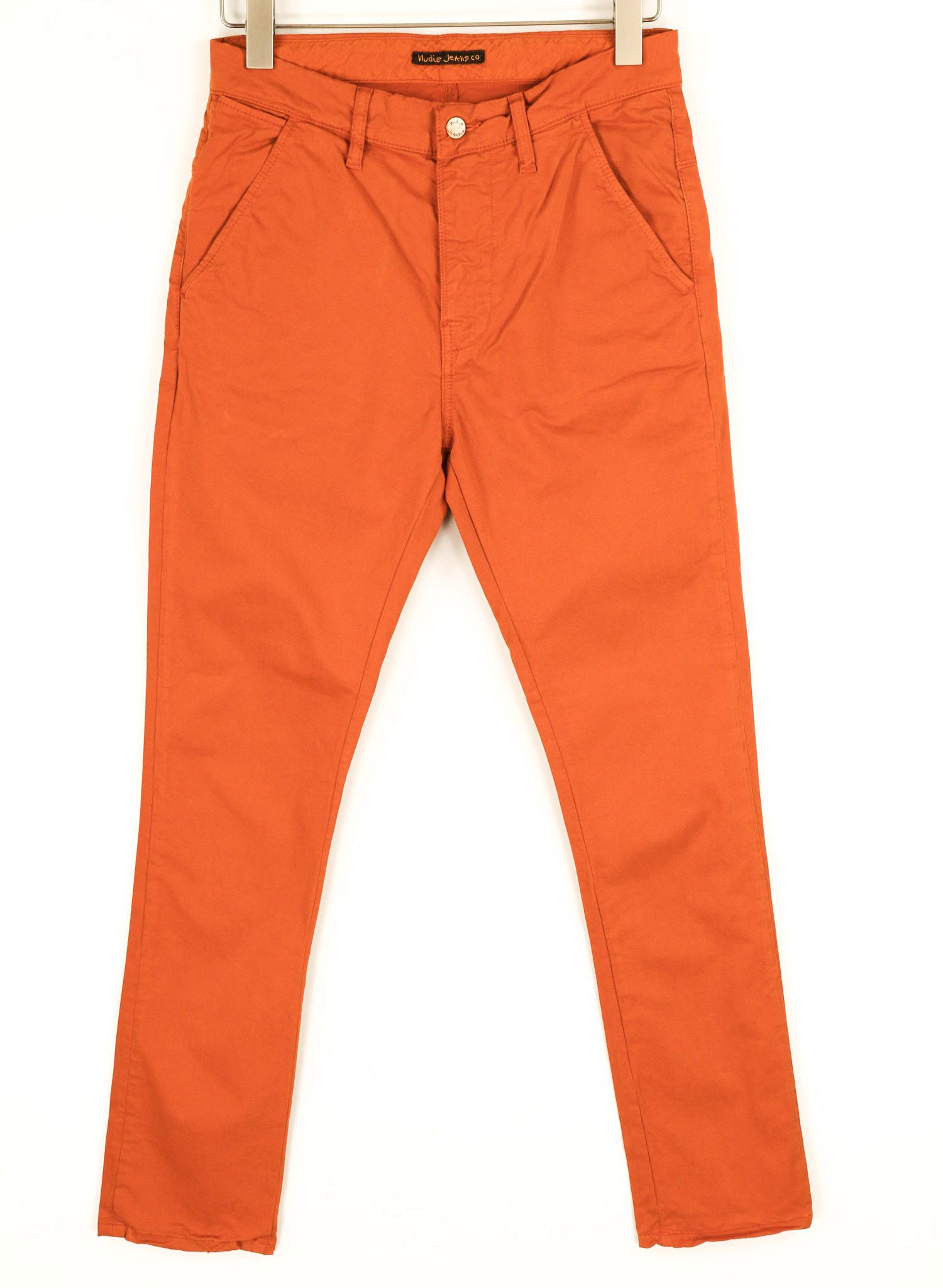 Nudie Jeans KHAKI SLIM W28/L30 Organic Warm Orange Zip Chino 82557 Size US 28 / EU 44 - 1 Thumbnail