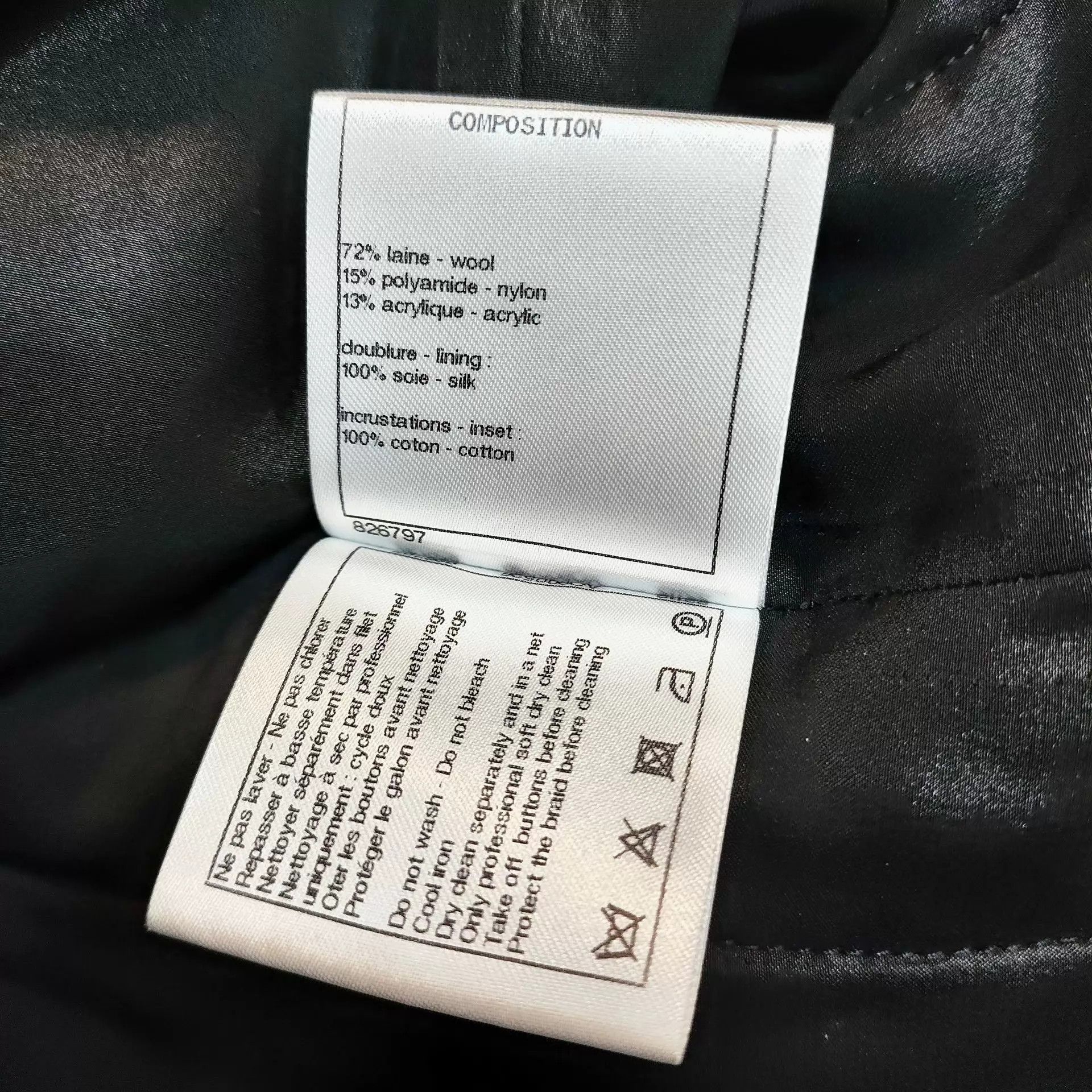 Chanel Chanel Women's Black Wool Jacket Size 34 Size XS / US 0-2 / IT 36-38 - 8 Thumbnail