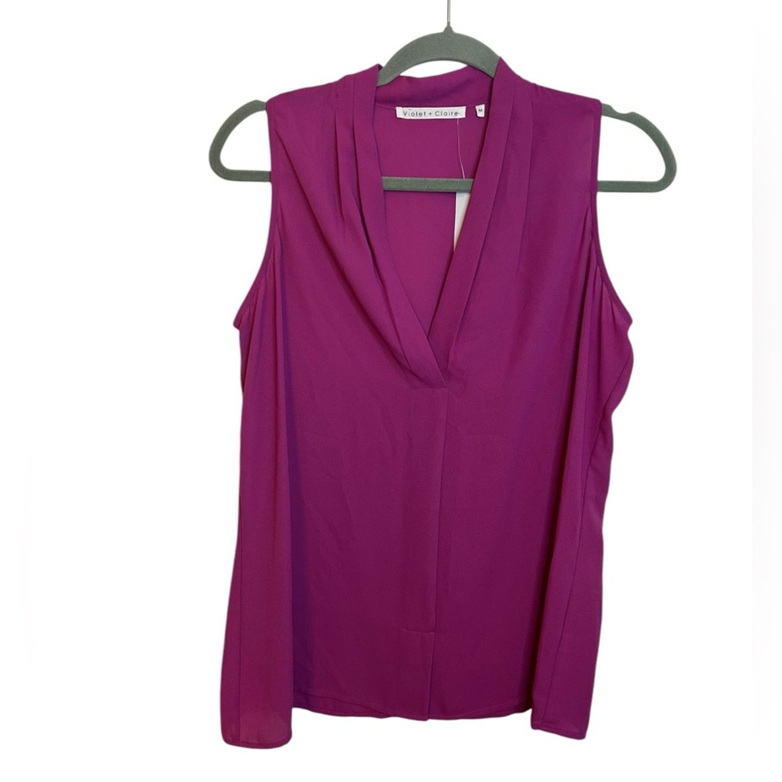Other Nwt Violet & Claire Magenta Sleeveless Popover Top Size M / US 6-8 / IT 42-44 - 1 Thumbnail
