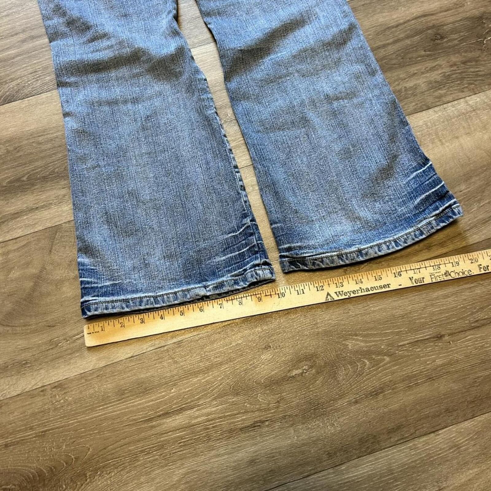 Unknown London Women's Light Blue Flared Denim Jeans with Embellished Back Size 30" / US 8 / IT 44 - 4 Thumbnail
