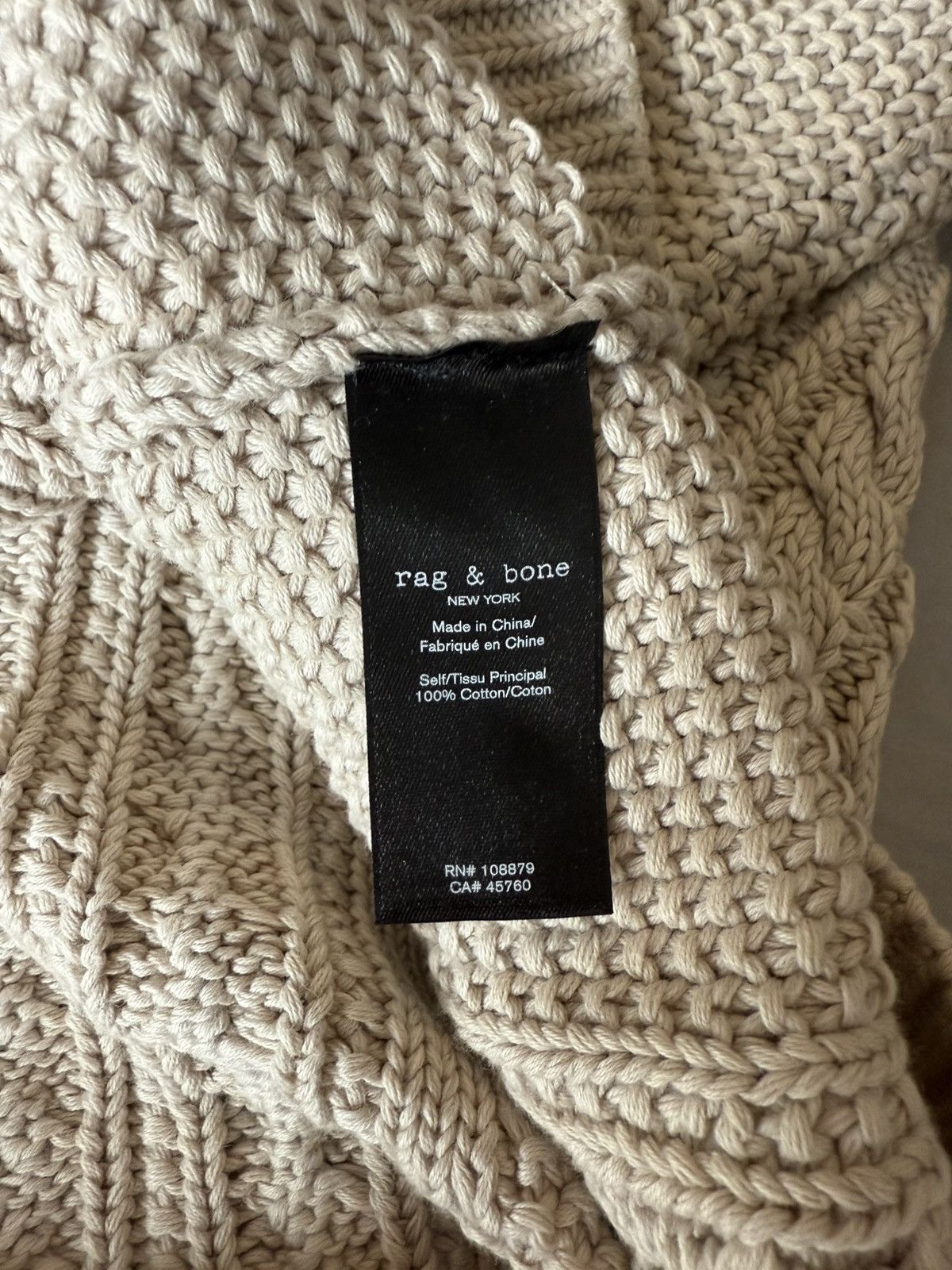 Rag & Bone Rag & Bone Dexter Aran Beige Knit Sweater Size US L / EU 52-54 / 3 - 7 Thumbnail