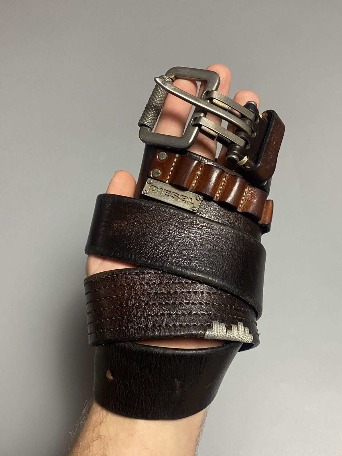 Diesel Diesel RARE avant-garde vintage leather belt designer Size 38 - 2 Thumbnail