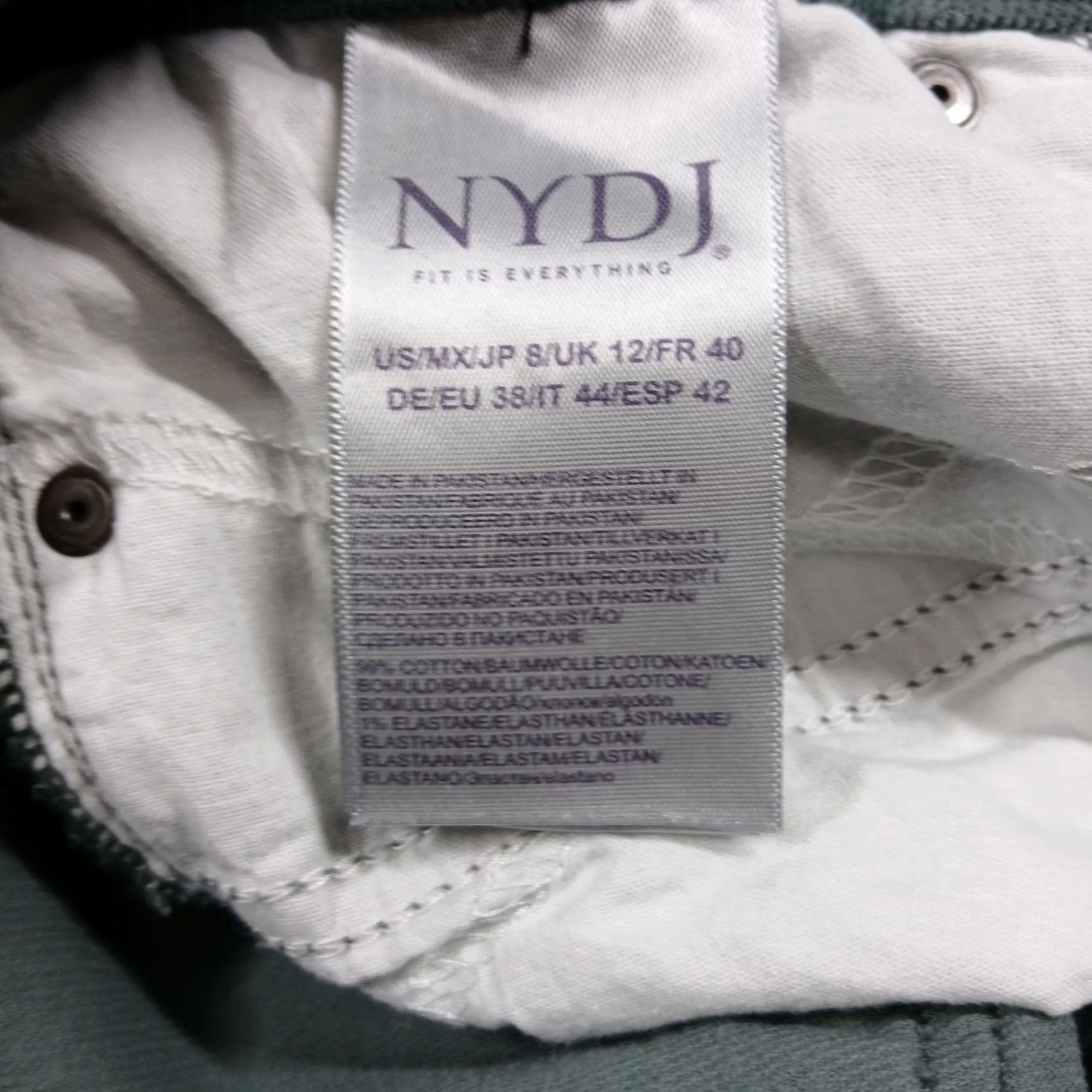 NYDJ NYDJ Marilyn Straight Corduroy Pants Women 8 Sage Leaf Green Lift Tuck EUC Size 30" / US 8 / IT 44 - 6 Thumbnail