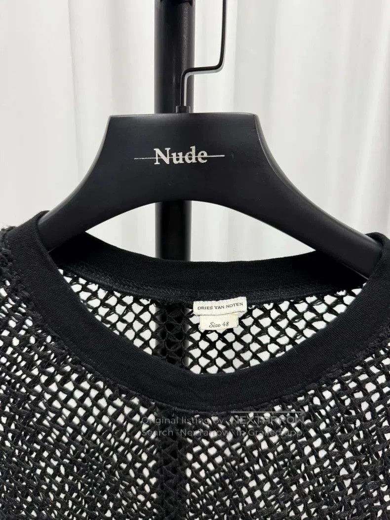 Dries Van Noten Black Mesh Long Sleeve Top by Dries van Noten. Size US L / EU 52-54 / 3 - 2 Thumbnail