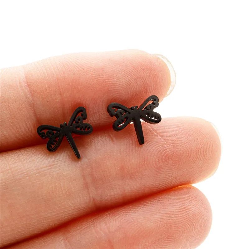 Jewelry Dragonfly Mini Stud Earrings Charm Earring Gift Size ONE SIZE - 1 Thumbnail