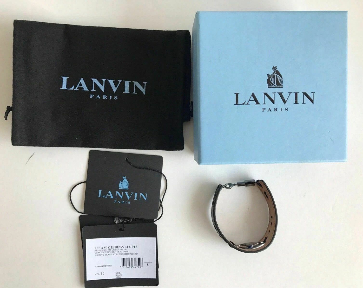 Lanvin Lanvin infinity leather gunmetal black tone bracelet Size ONE SIZE - 3 Thumbnail