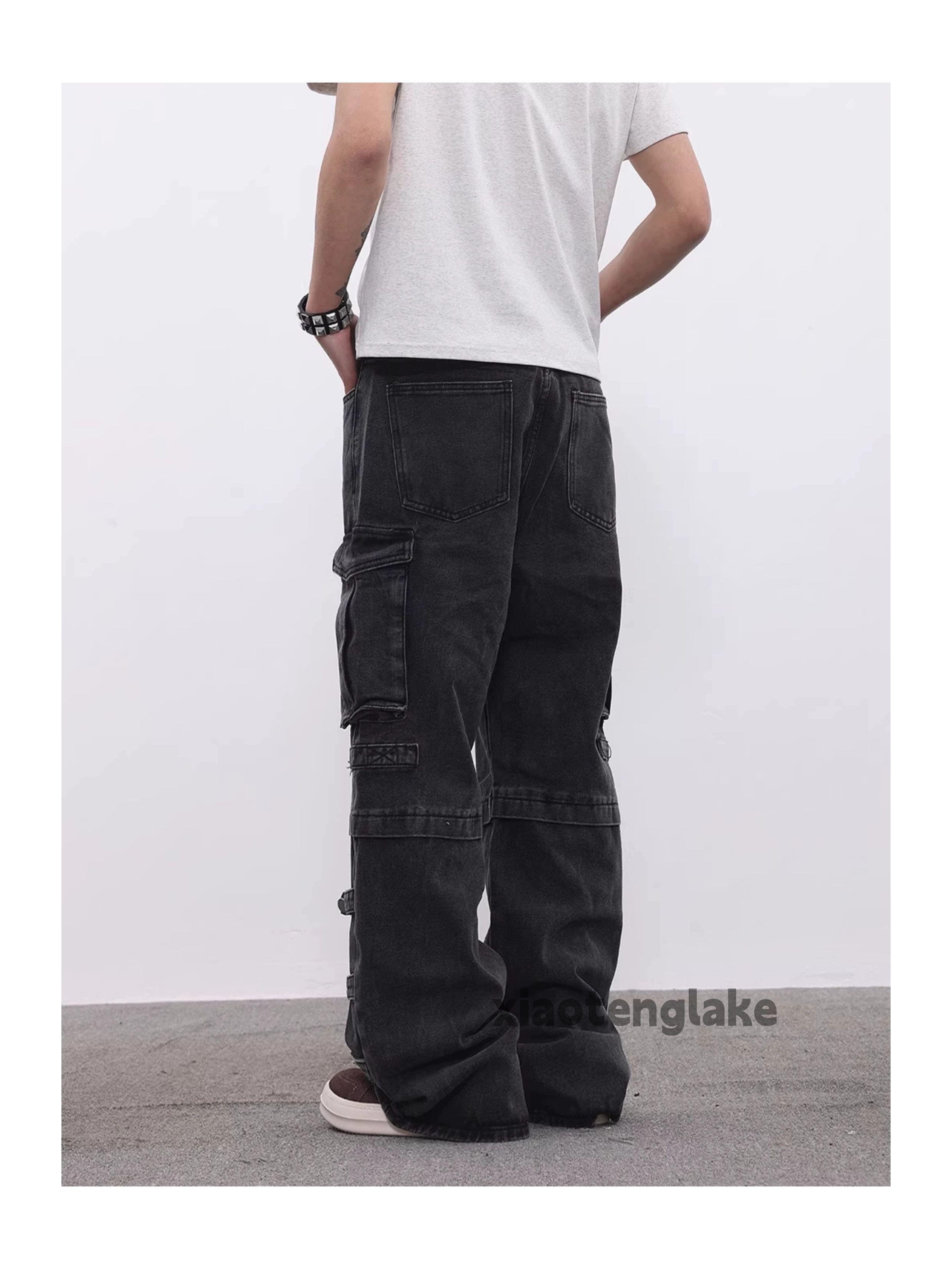 Jean × Vintage washed faded skate hiphop loose baggy cargo jeans Size US 28 / EU 44 - 4 Thumbnail