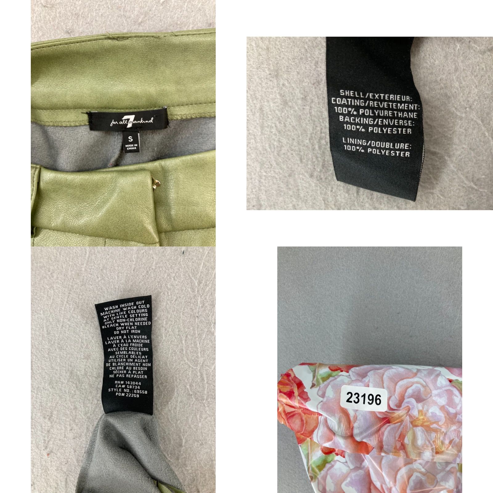 7 For All Mankind 7 For All Mankind Womens Pleather Pants Small Green Lined Size 28" / US 6 / IT 42 - 8 Thumbnail