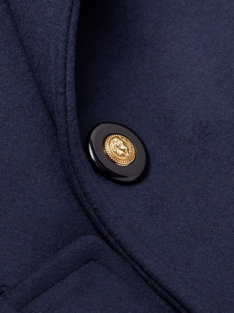 Balmain o1y0426 Wool Coat in Midnight Blue Size US M / EU 48-50 / 2 - 3 Thumbnail