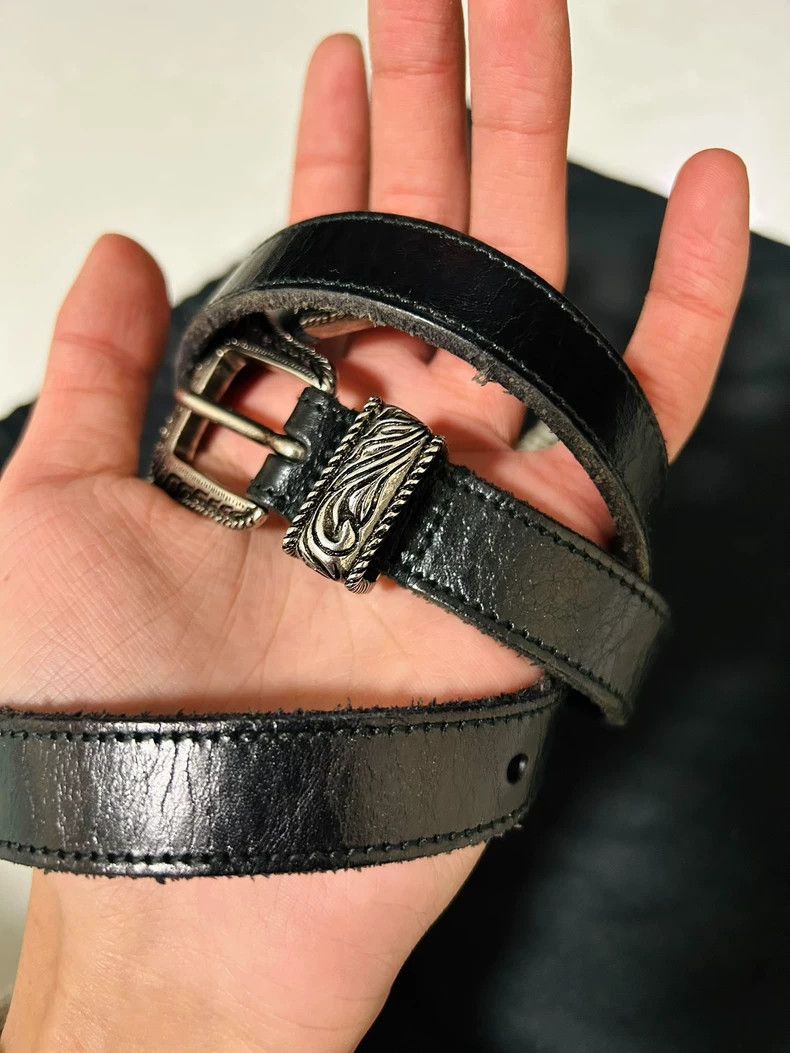 Yves Saint Laurent Saint Laurent 14ss Black Crackle Carved Belt 2502-Nextarrow Size ONE SIZE - 2 Thumbnail