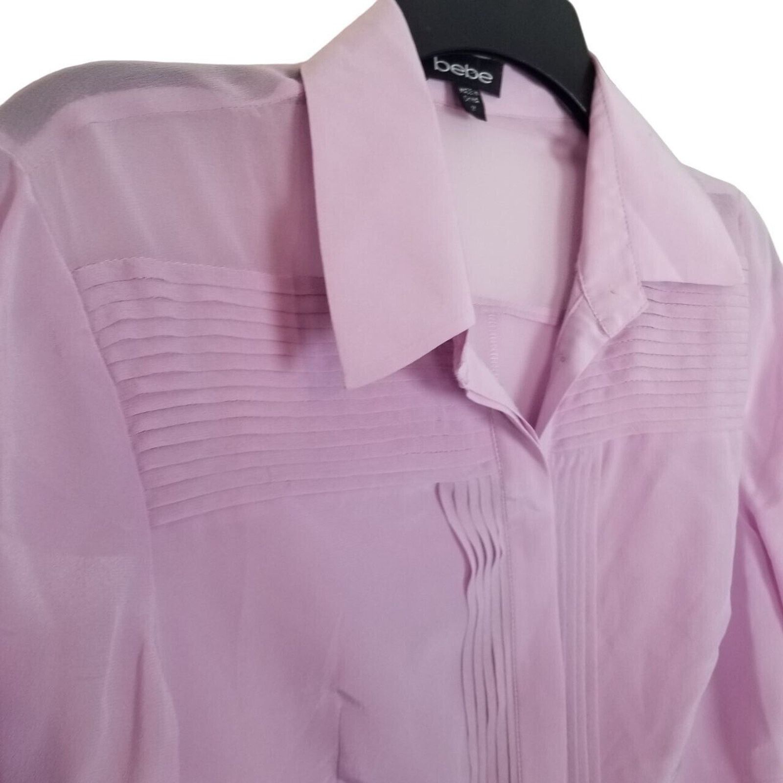 Bebe Bebe Womens 100% Mulberry Silk Shirt M Quiet Luxury Classic Size M / US 6-8 / IT 42-44 - 5 Thumbnail