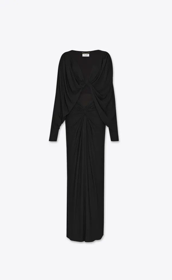 Saint Laurent Paris o1bcso1str1124 Gown in Black Size XL / US 12-14 / IT 48-50 - 1 Thumbnail