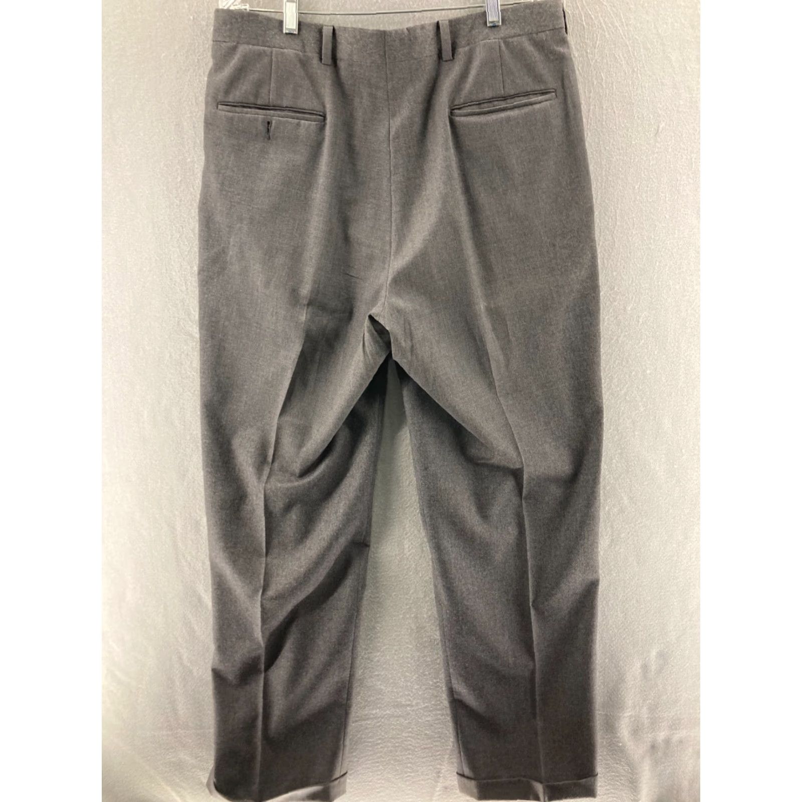 Hart Schaffner Marx VINTAGE Hart Schaffner Marx Classic Suit Pants Mens 36 Gray 100% Wool Flat Front 80s 90s Size 36R - 7 Thumbnail