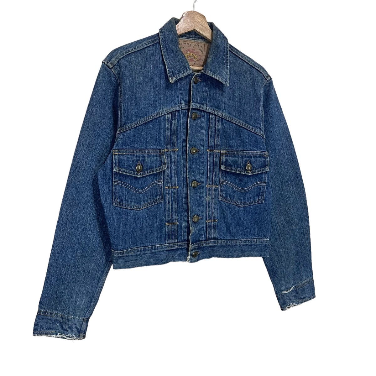 Blue Blue Japan × Indigo × Japanese Brand Vintage 90s Blue Blue Denim Jacket Size S / US 4 / IT 40 - 2 Thumbnail