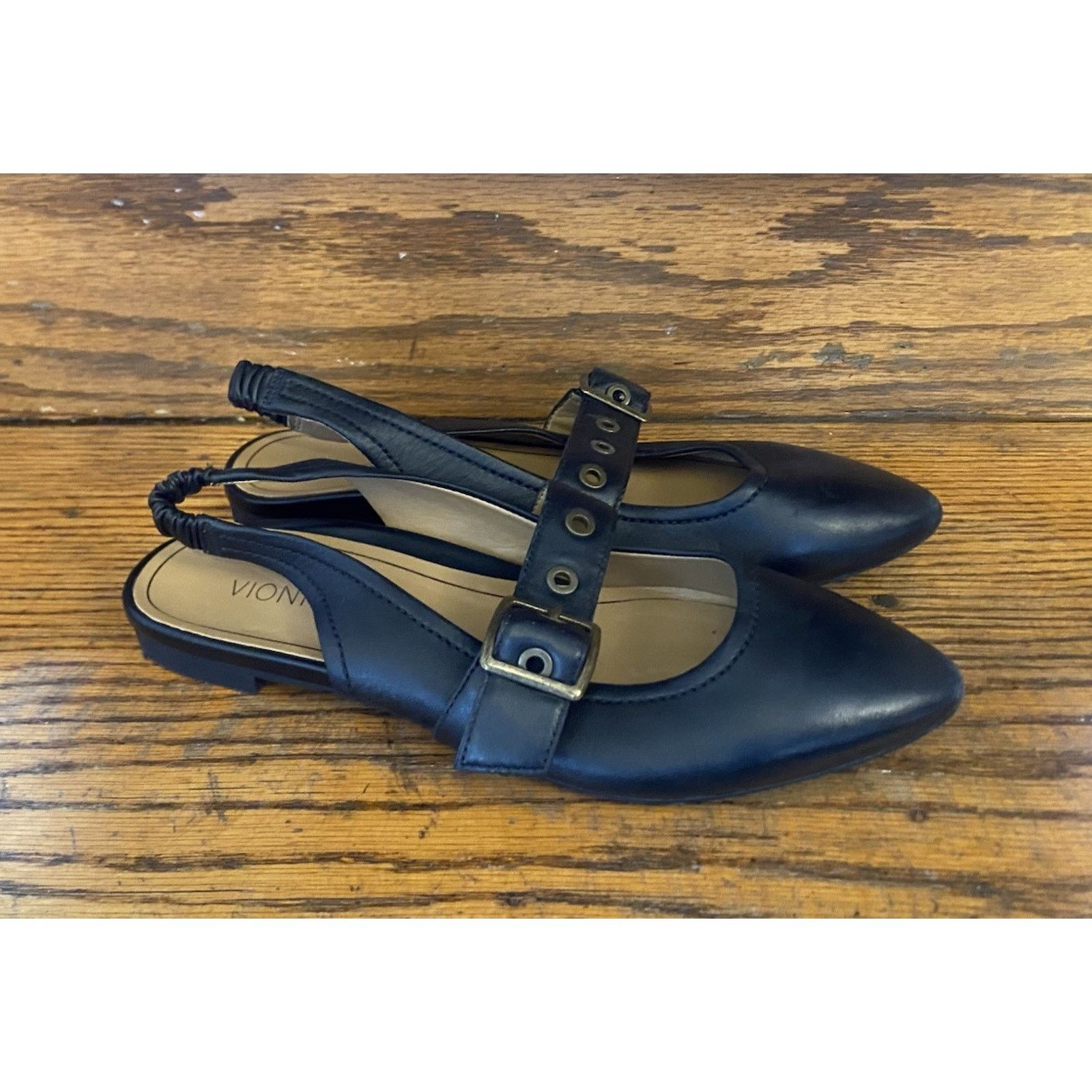 Vionic Vionic Women's Black Leather Sandals 7.5 Closed Pointy Toe Size US 7.5 / IT 37.5 - 3 Thumbnail