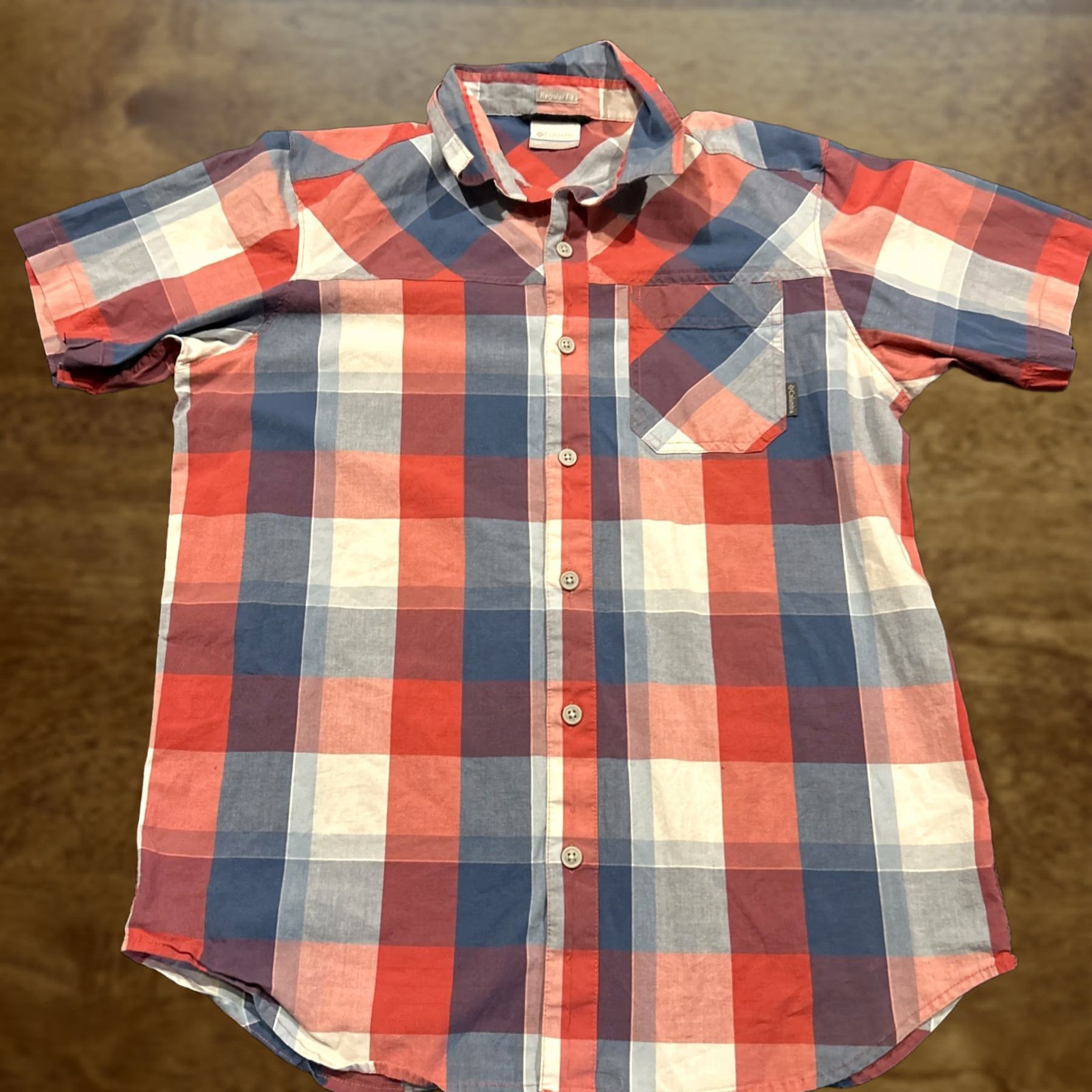 Vintage Columbia Shirt Mens M Red Blue Plaid Casual Outdoor Button-Down Short Sleeve Slimming Pocketed Size US M / EU 48-50 / 2 - 1 Thumbnail