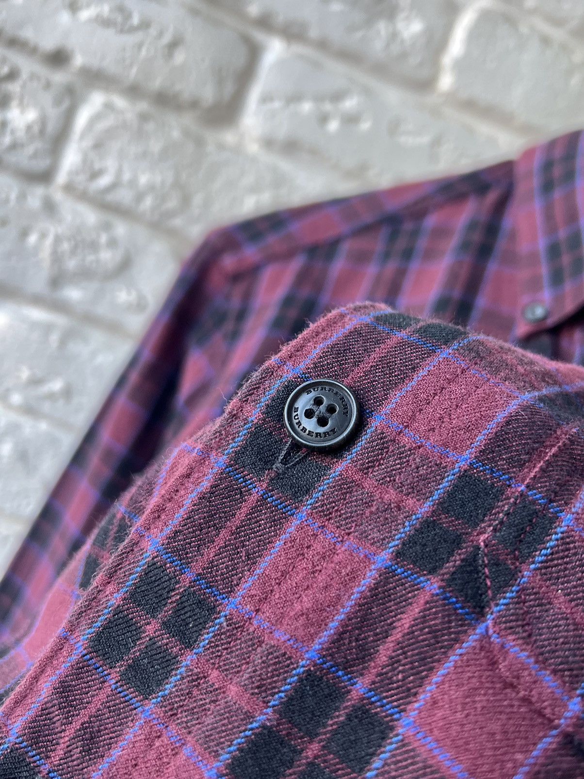 Burberry Burberry Brit Checked Wool Button Up Shirt Size US M / EU 48-50 / 2 - 3 Thumbnail