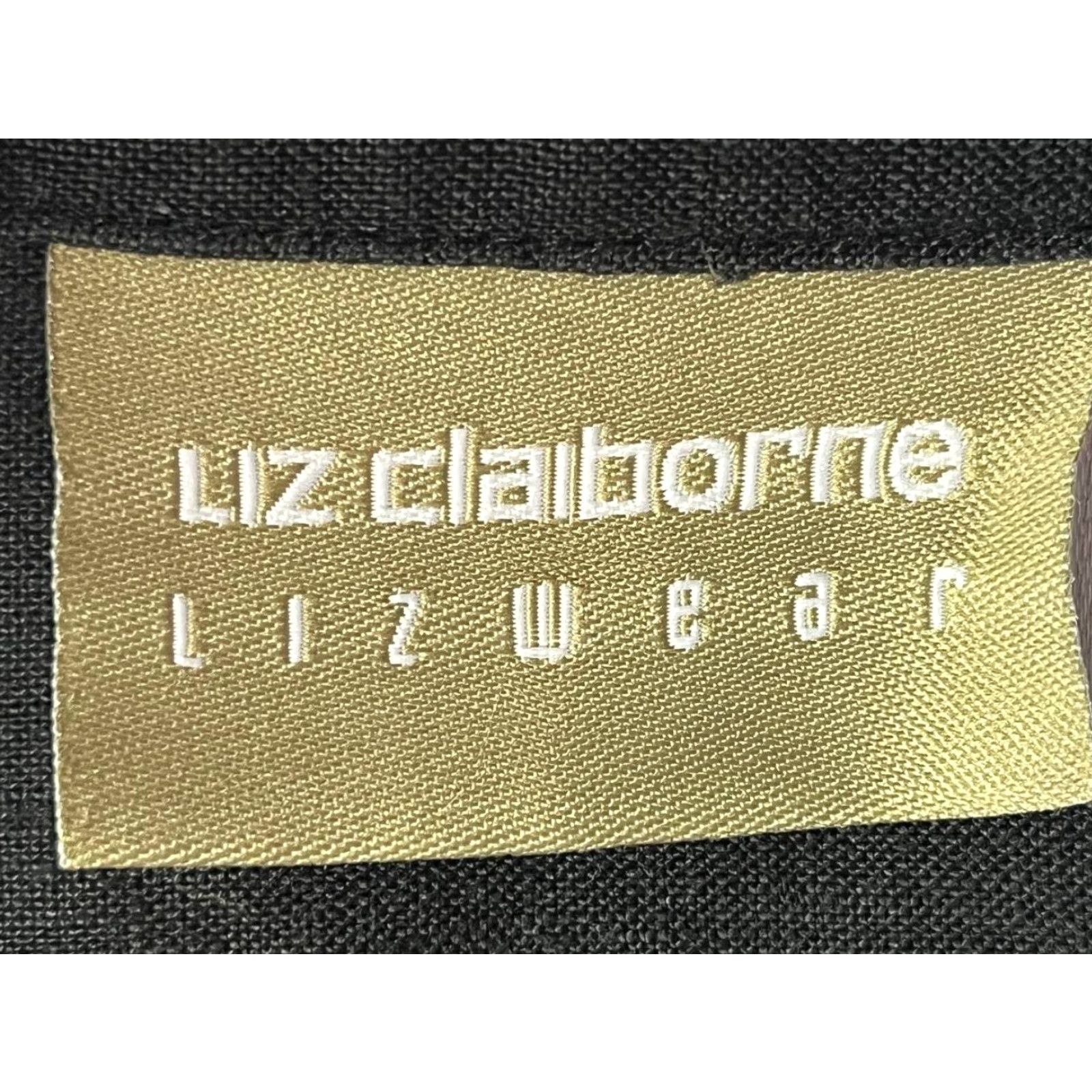 Liz Claiborne VINTAGE LIZ CLAIBORNE 100% LINEN BUTTON-UP ROLL TAB SLEEVES LAGENLOOK BLACK WOMEN LARGE Size L / US 10 / IT 46 - 6 Thumbnail