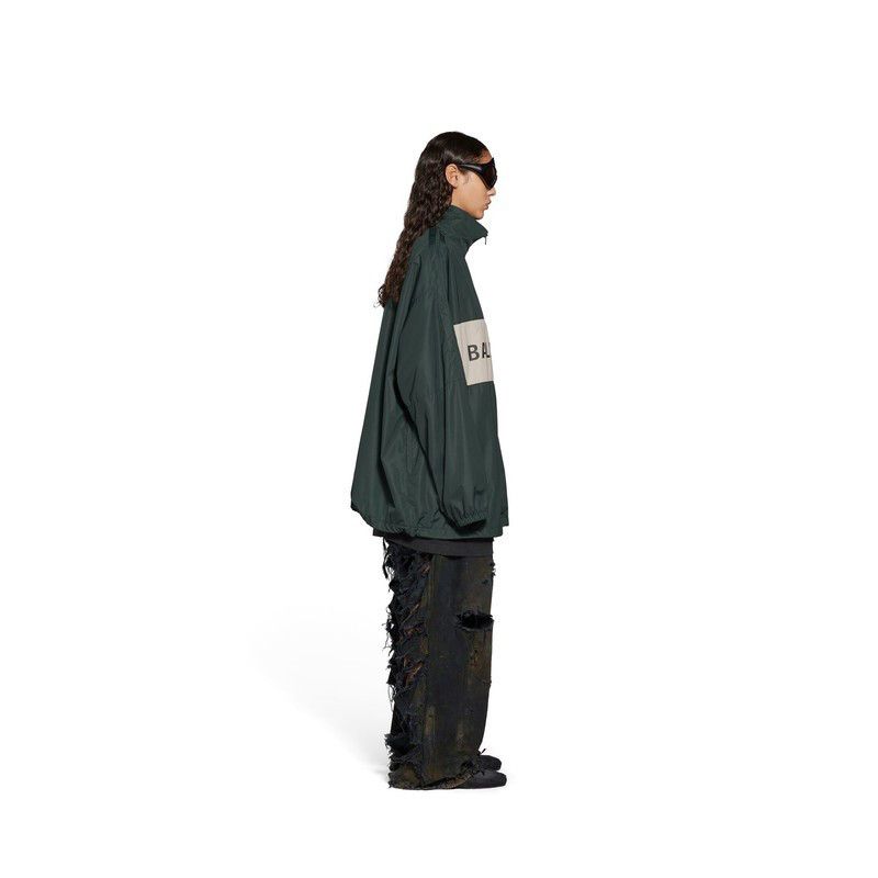 Balenciaga o1la1rc1a0825 Dup / Logo Zip-Up Jacket in Green/Beige Size US L / EU 52-54 / 3 - 4 Thumbnail