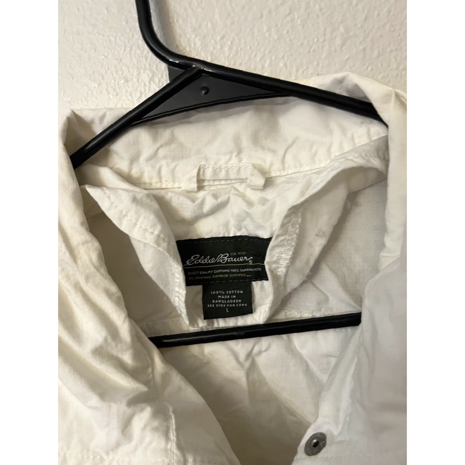 Eddie Bauer Eddie Bauer White Unisex Hooded Jacket Size Large Nylon Polyester Zipper ExcellenCondition Size L / US 10 / IT 46 - 2 Thumbnail