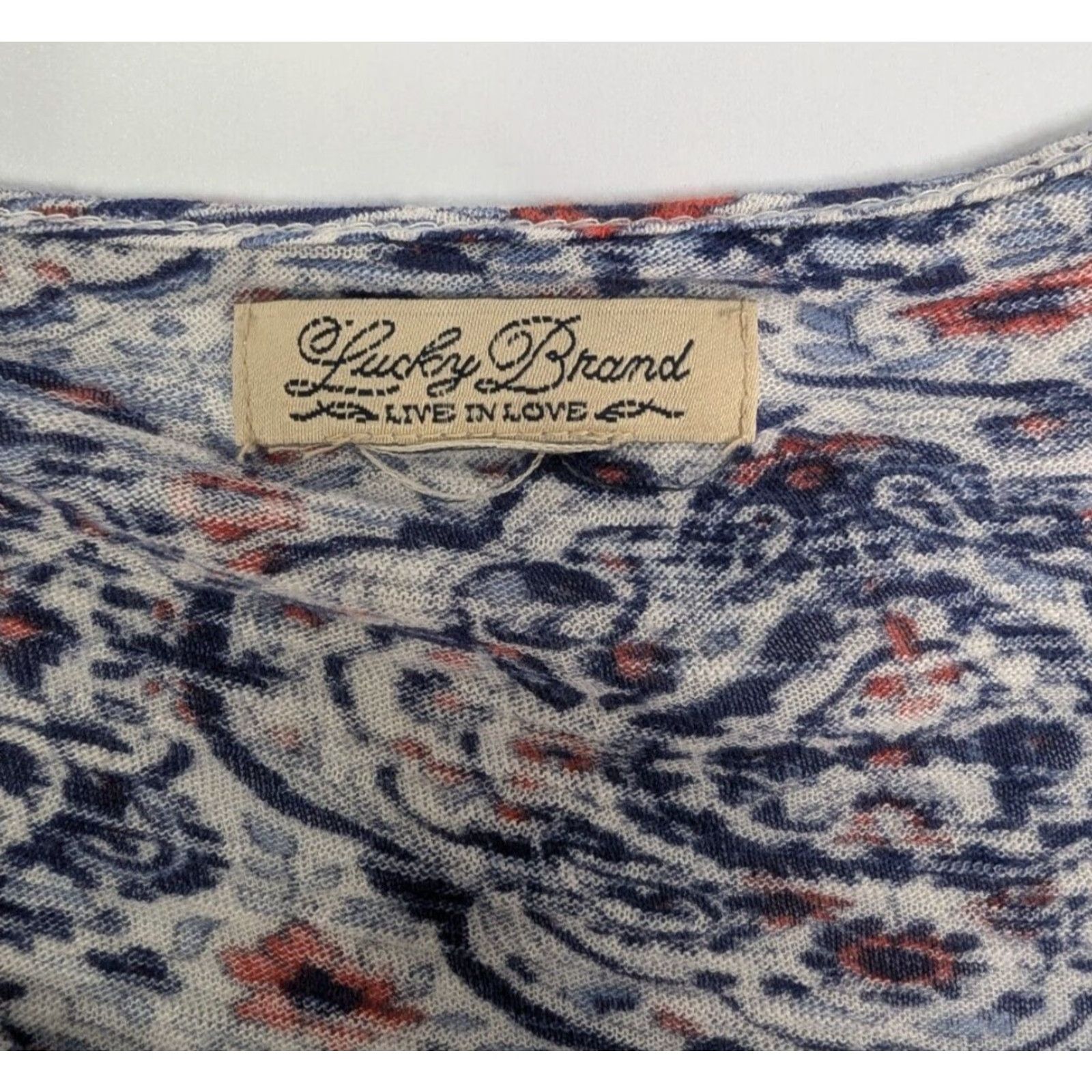 Lucky Brand Lucky Brand Blouse Shirt Women's 1X Geometric Short Sleeve Tie Front Top Multicolor Comfort Easy Care Casual Workwear 90s Style Ladies Size XL / US 12-14 / IT 48-50 - 6 Thumbnail