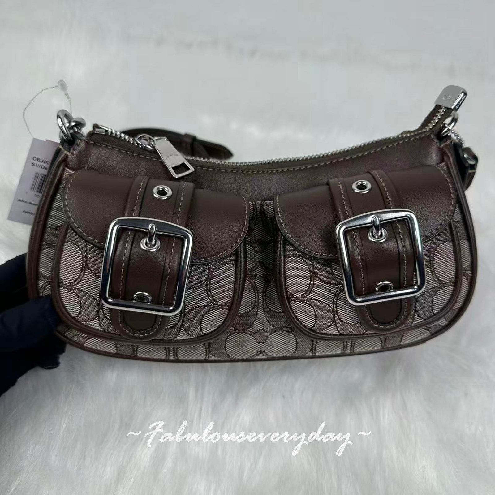 Coach COACH Ashton Shoulder xbody Sig Jacquard/Silver/Oak/Maple Size ONE SIZE - 2 Thumbnail