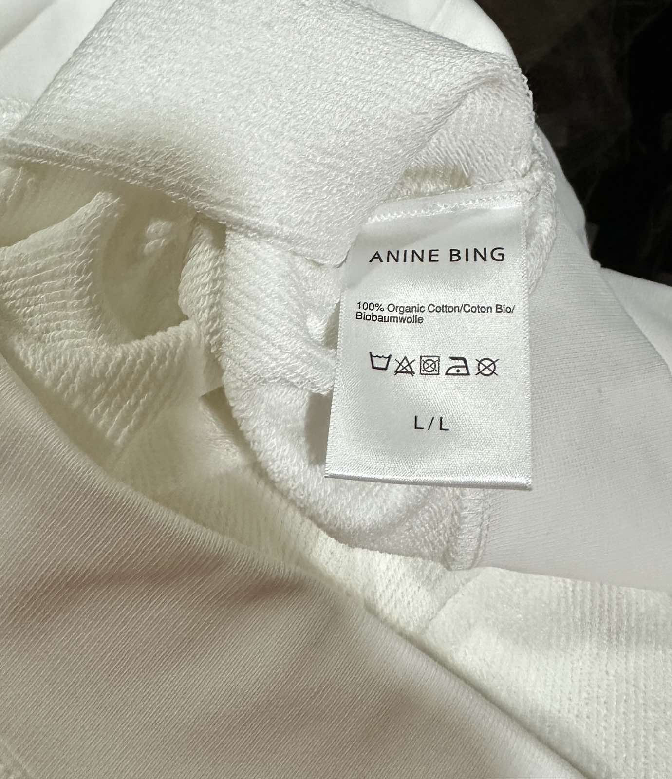 Anine Bing White Logo Sweatshirt Size L / US 10 / IT 46 - 6 Thumbnail