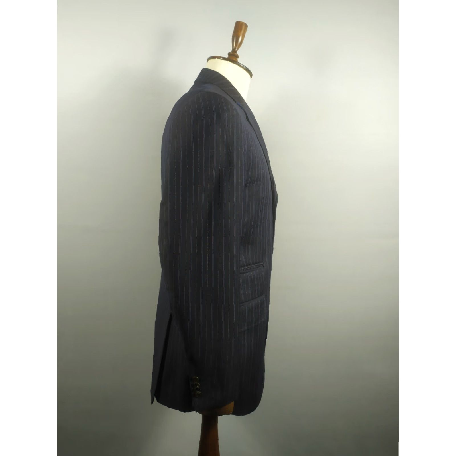 Etro ETRO Wool Suit Men Size 52 Striped 2 Piece Vintage Regular Chest 42 Black 90s Mens Size 52R - 4 Thumbnail