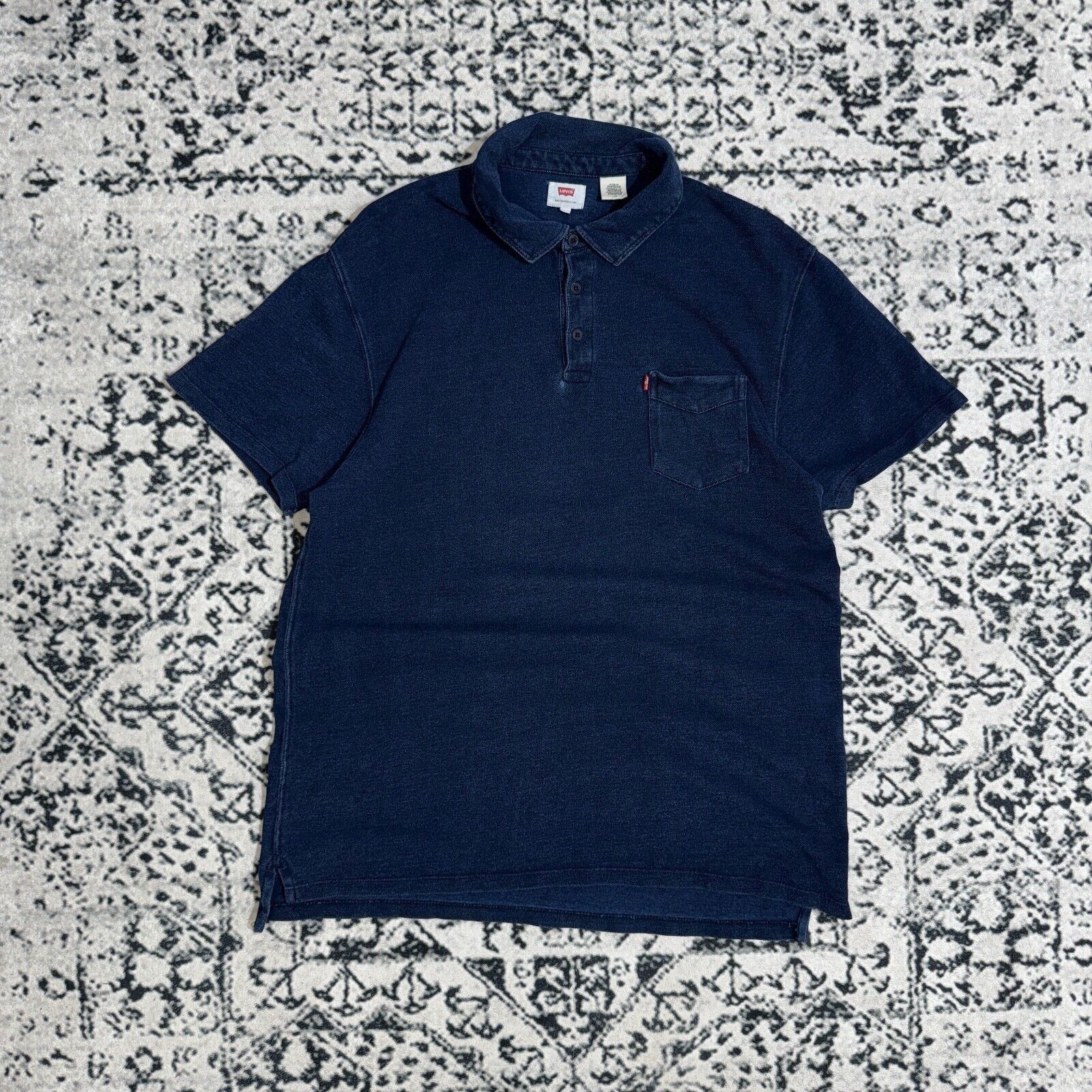 Levi's × Vintage Vintage Levi’s Unisex Navy Cotton Polo Shirt Size L Y2K 90s Size US L / EU 52-54 / 3 - 1 Thumbnail