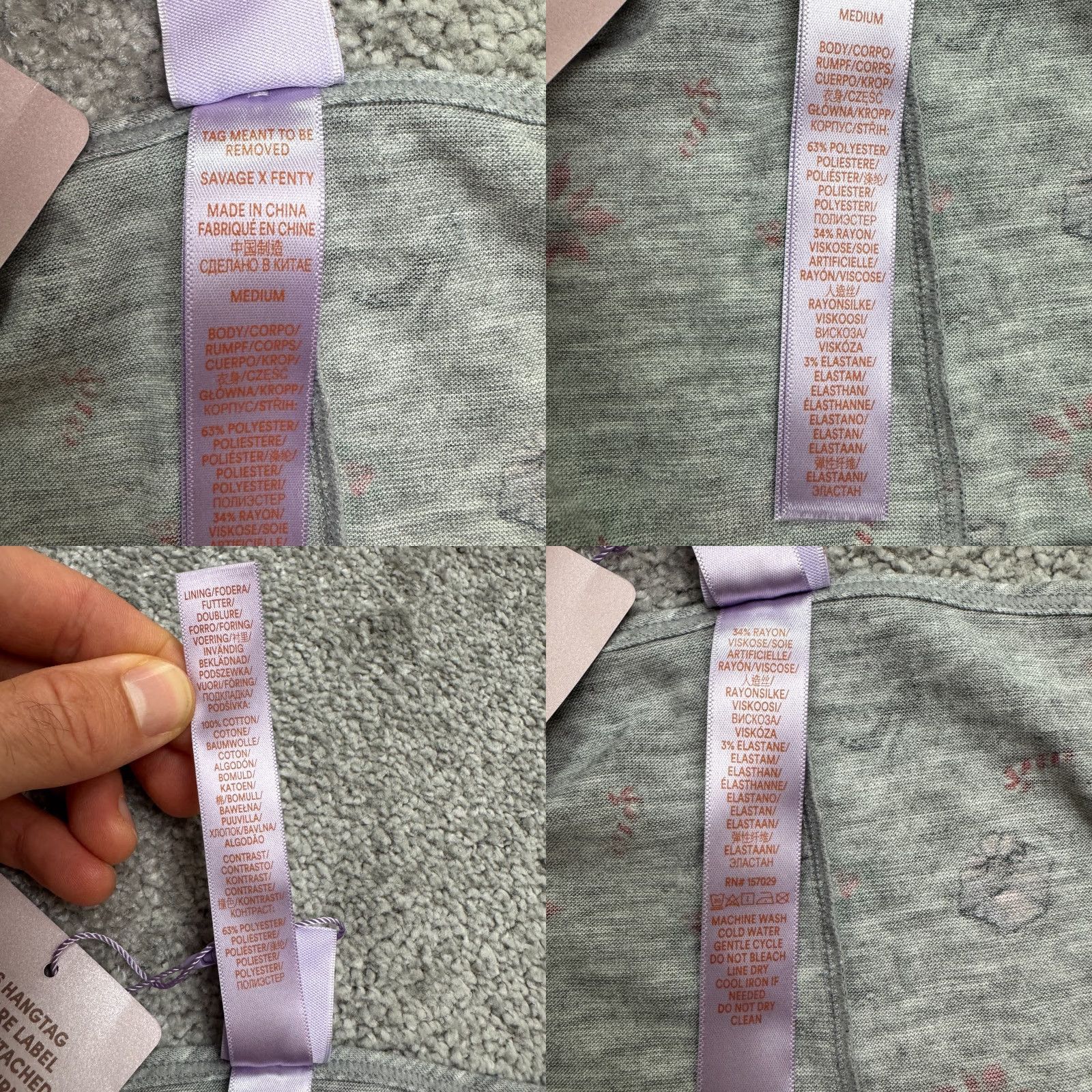 Vintage Savage X Fenty by Rihanna Christmas G-String Thong Tie Medium Gray Women's Intimates Size ONE SIZE - 8 Thumbnail