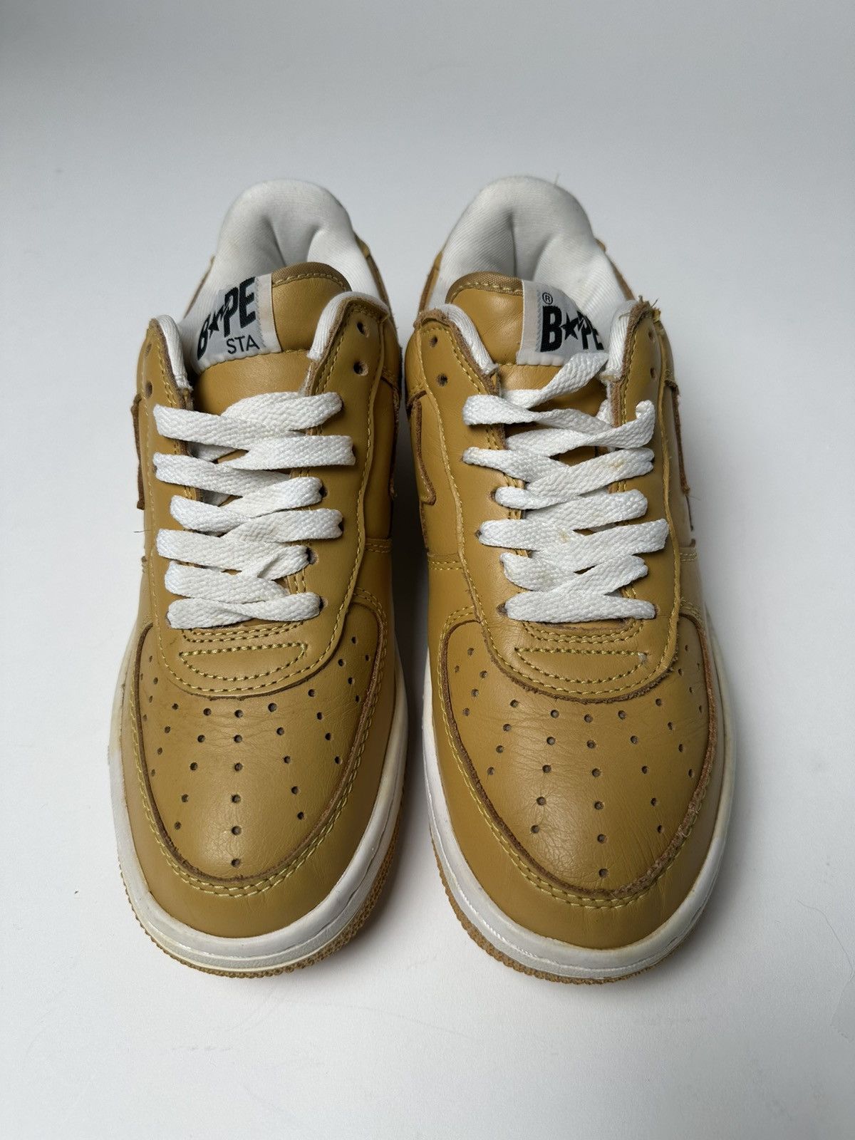 Bape RARE 2009 Brown/White leather Bapesta Size US 8 / EU 41 - 4 Thumbnail