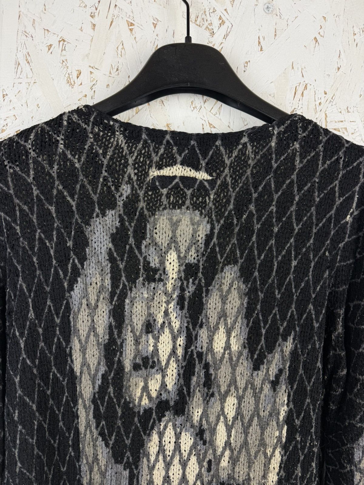 Jean Paul Gaultier 90s Jean Paul Gaultier Kiss Femme Printed Mesh Knit Cardigan Size M / US 6-8 / IT 42-44 - 7 Thumbnail