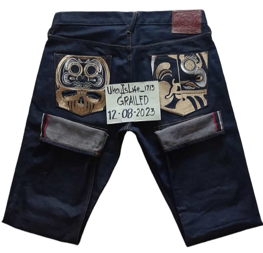 image of Evisu Multi-Pocket Design Jeans in Denim Blue, Men's (Size 34)