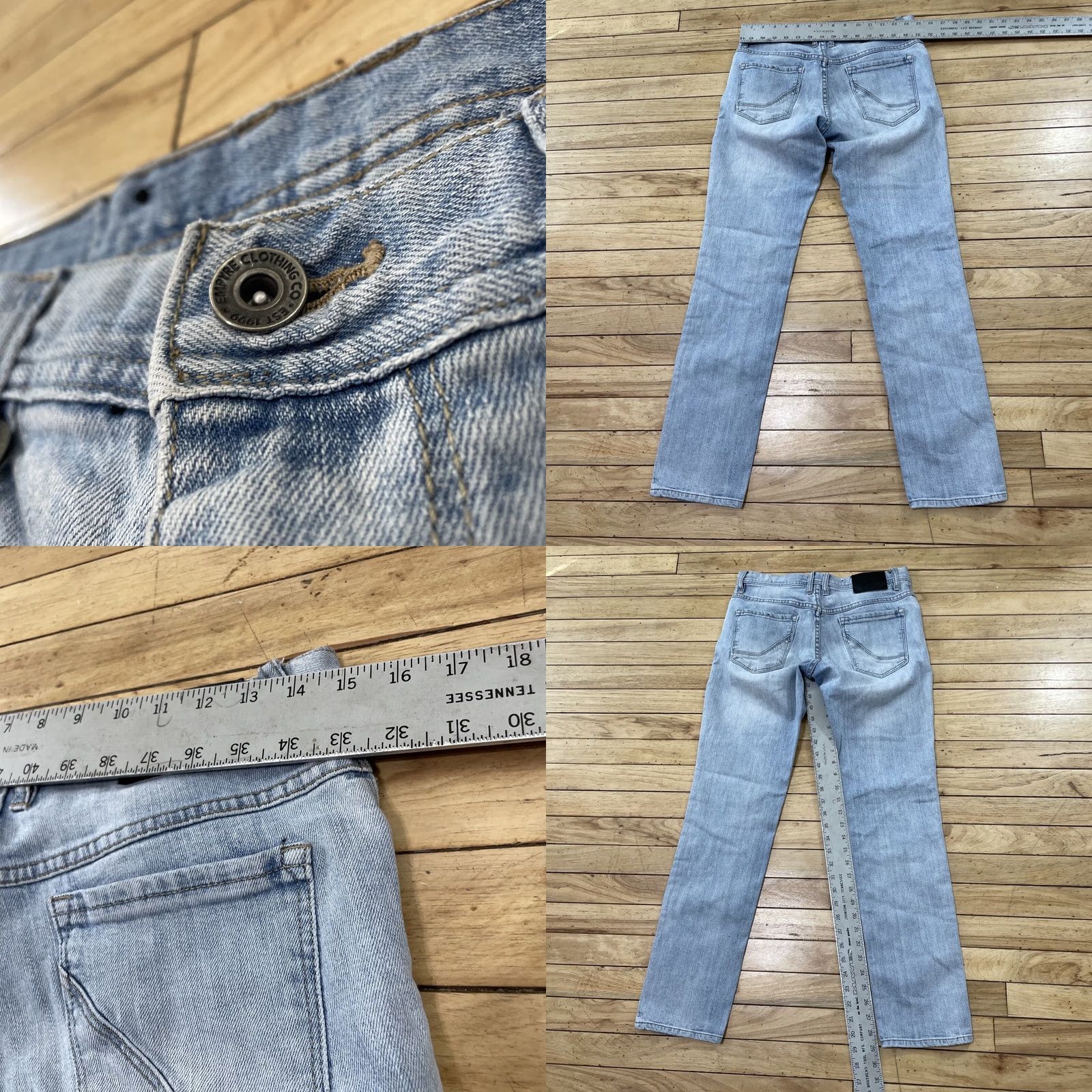 Empyre VINTAGE EMPYRE Jeans Men 30 Light Blue Y2K Streetwear Metal Logo Pocket Denim 30x29 Size US 30 / EU 46 - 8 Thumbnail