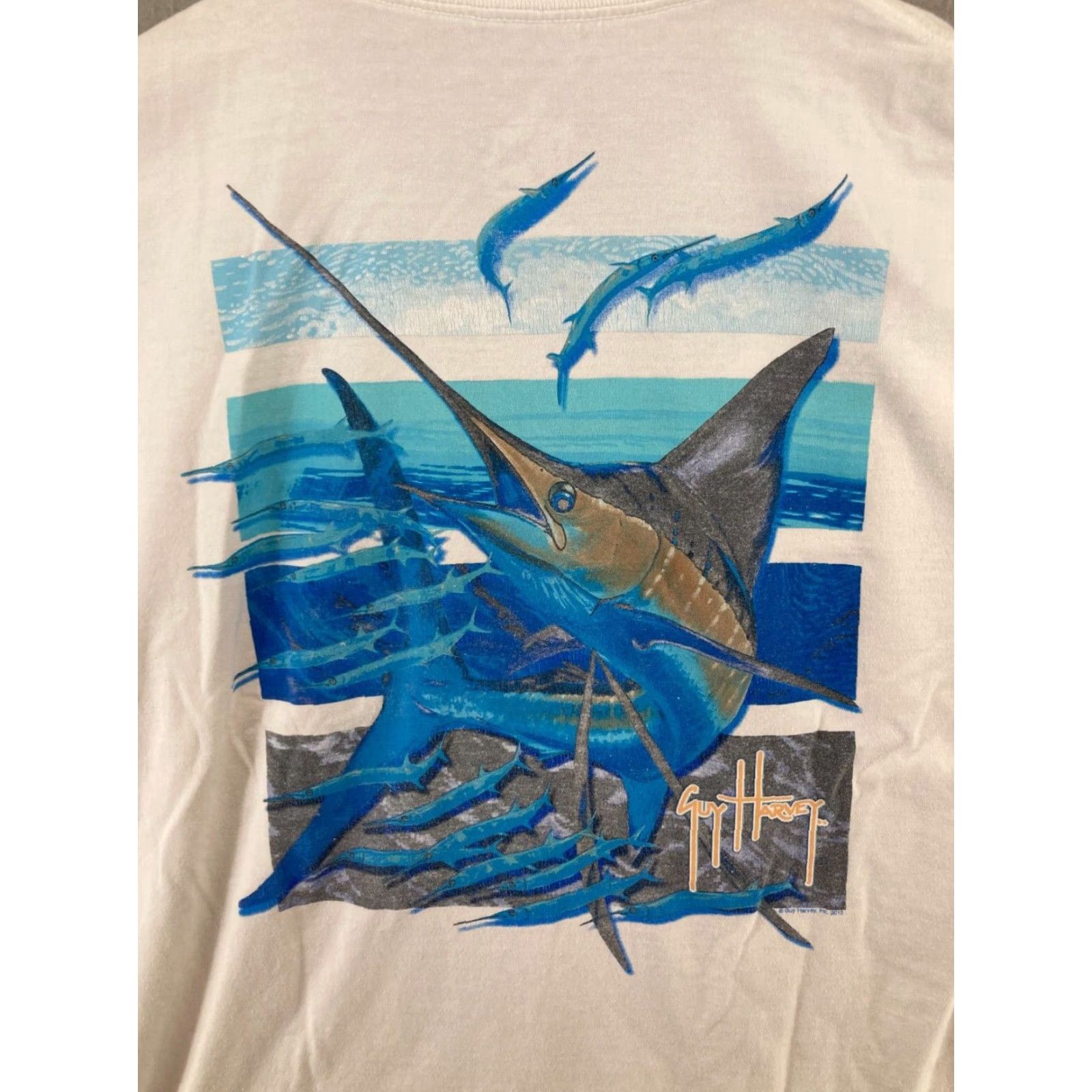 Guy Harvey VINTAGE Guy Harvey AFTCO Men's T-Shirt Medium White Outdoor Fishing Graphic Print 90s Men Size US M / EU 48-50 / 2 - 7 Thumbnail
