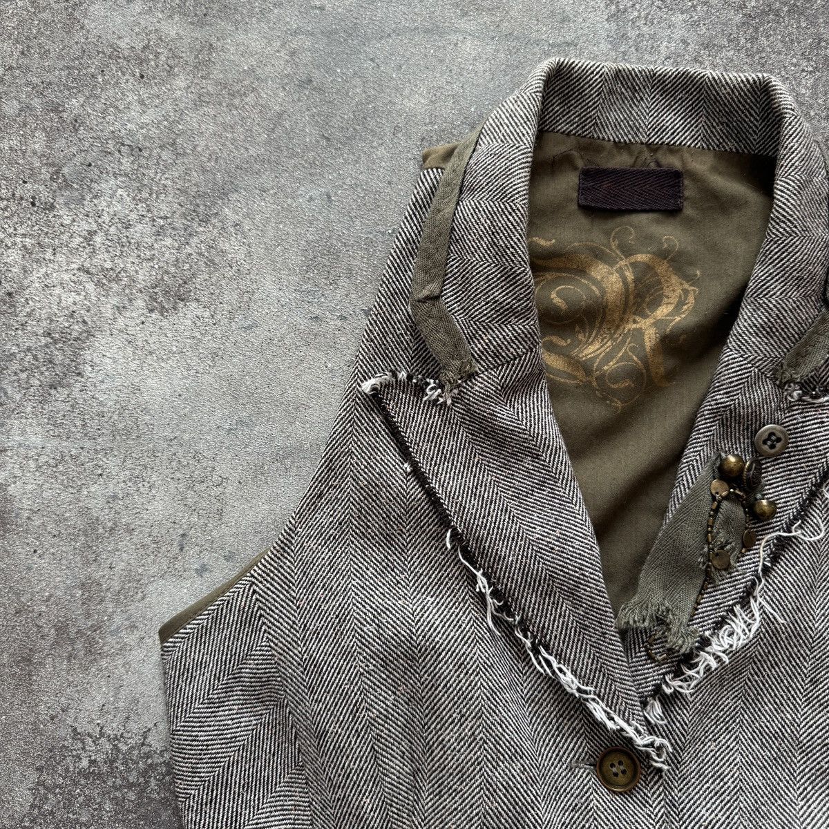 If Six Was Nine Indie Sleaze Vintage Y2K Grunge Waistcoat Distressed Vest Size S / US 4 / IT 40 - 5 Thumbnail