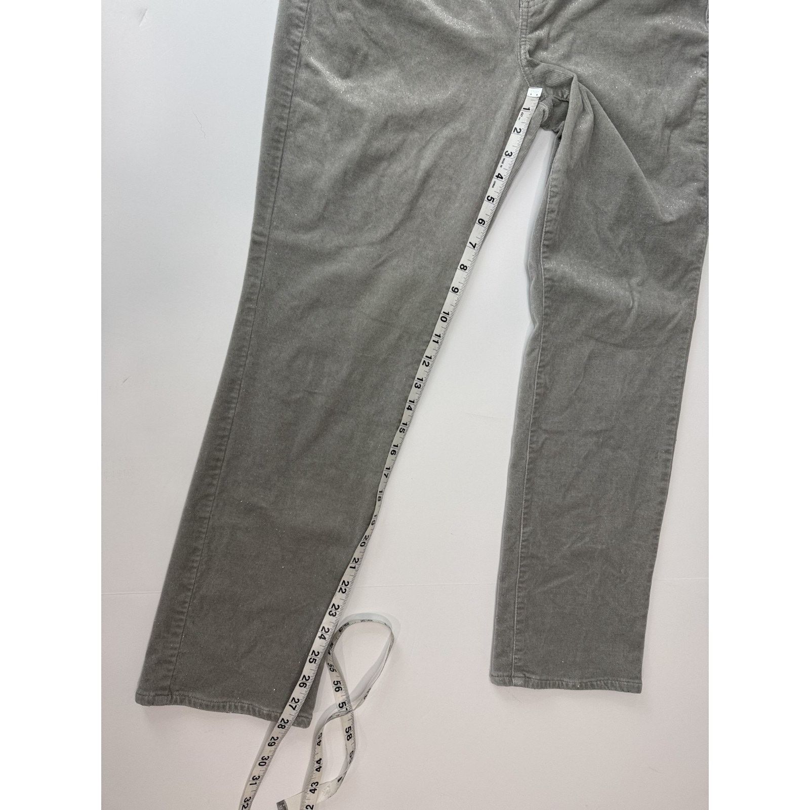 Other Talbots Gray Corduroy Straight Leg Pant Subtle Shimmer 12P Size 32" / US 10 / IT 46 - 5 Thumbnail