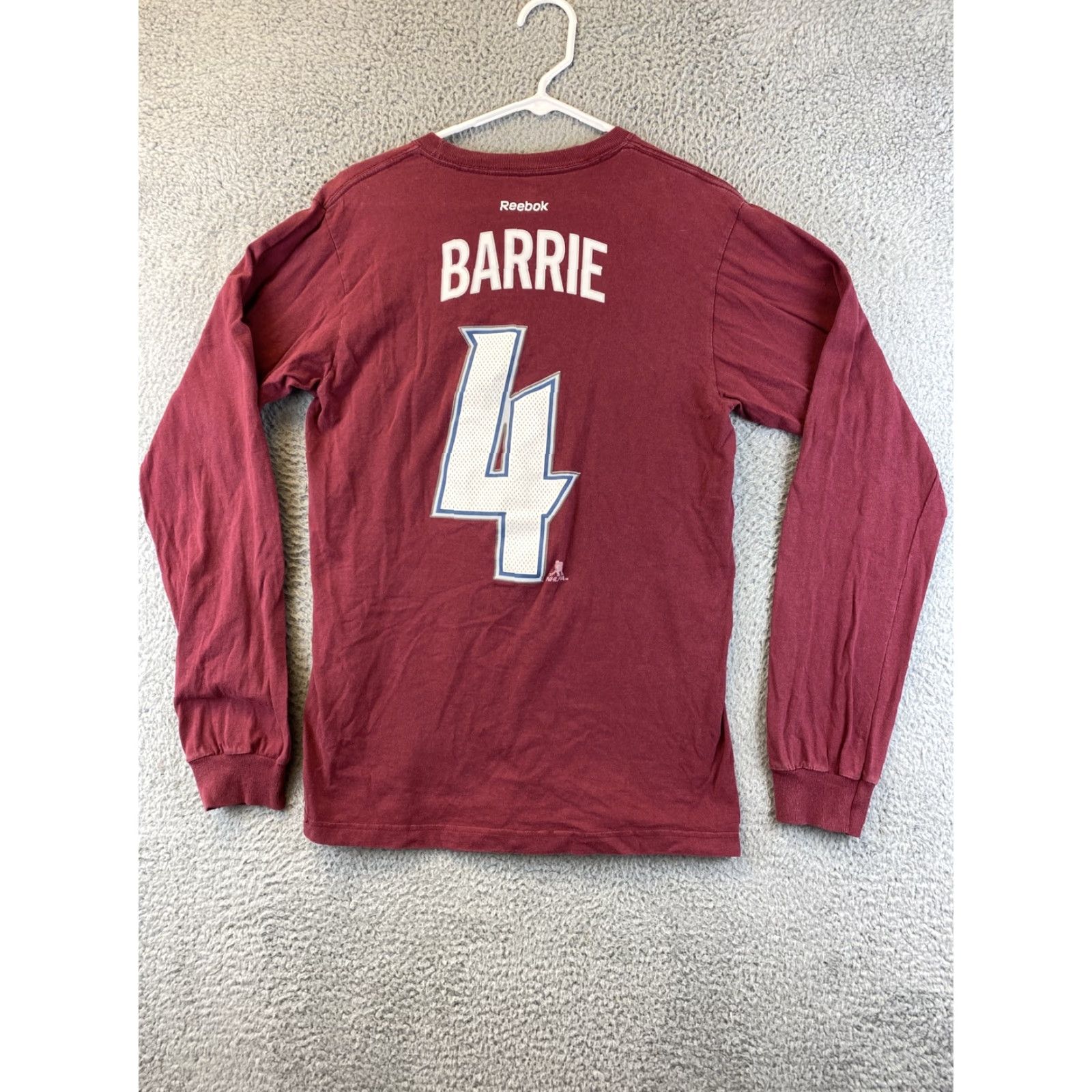 Reebok VINTAGE Reebok Avalanche Men's T-Shirt Long Sleeve Crew Neck Maroon Size M 78-7 Hockey Logo Cotton Polyester Shirt Mens Size US M / EU 48-50 / 2 - 6 Thumbnail