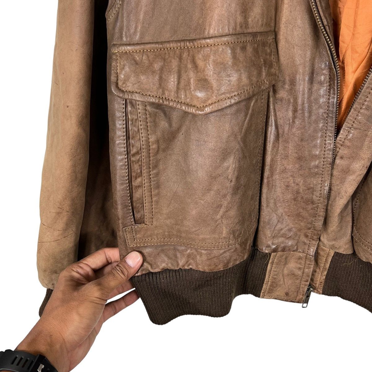 Vintage 🔥 RARE VINTAGE A-2 FIGHTER SQUADRON LEATHER JACKET Size US L / EU 52-54 / 3 - 12 Thumbnail