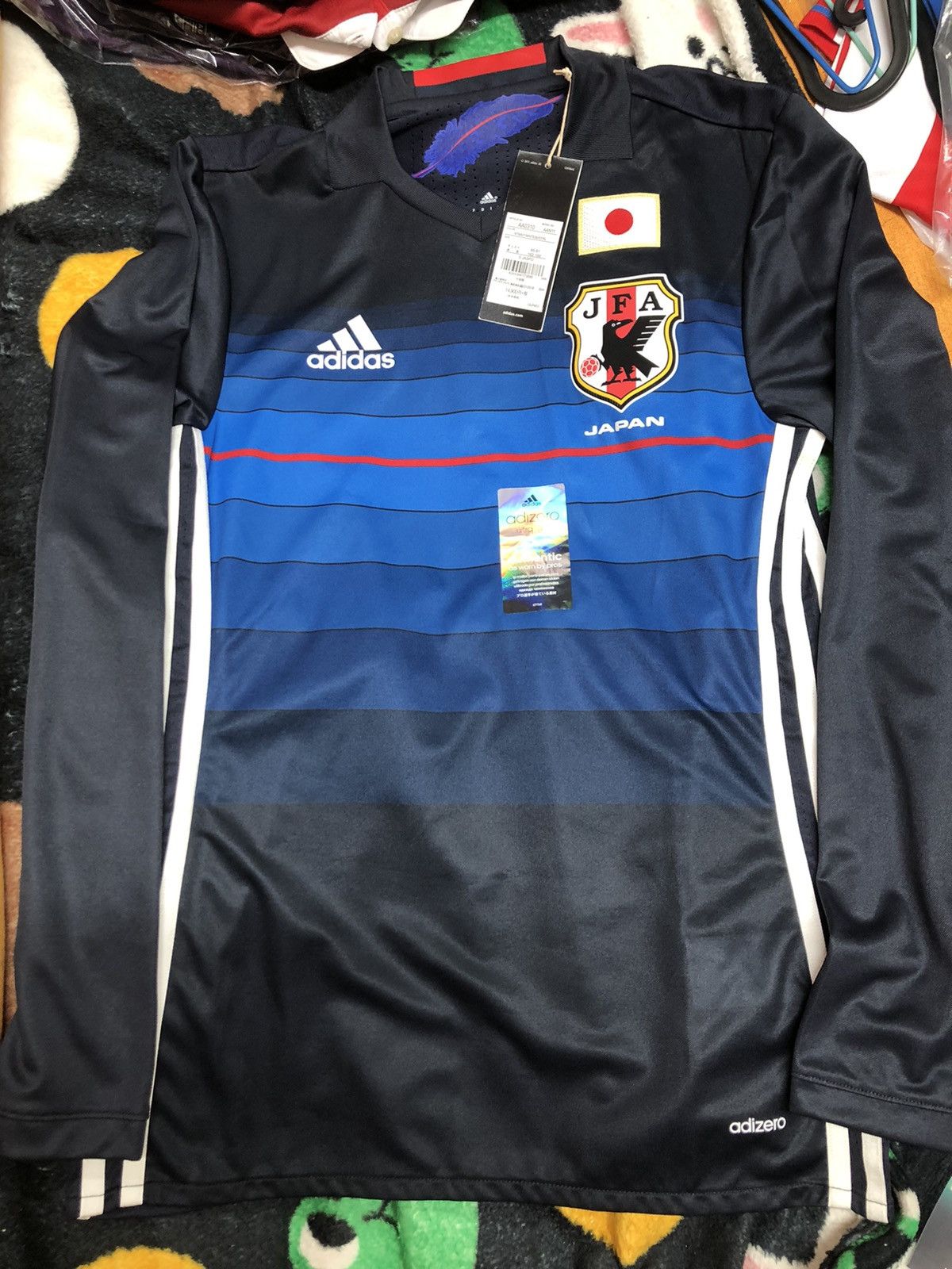 Image of Adidas x Fifa World Cup Japan 16/17 Longsleeves Player Issue Home Shirt in Navy, Men's (Size Small)