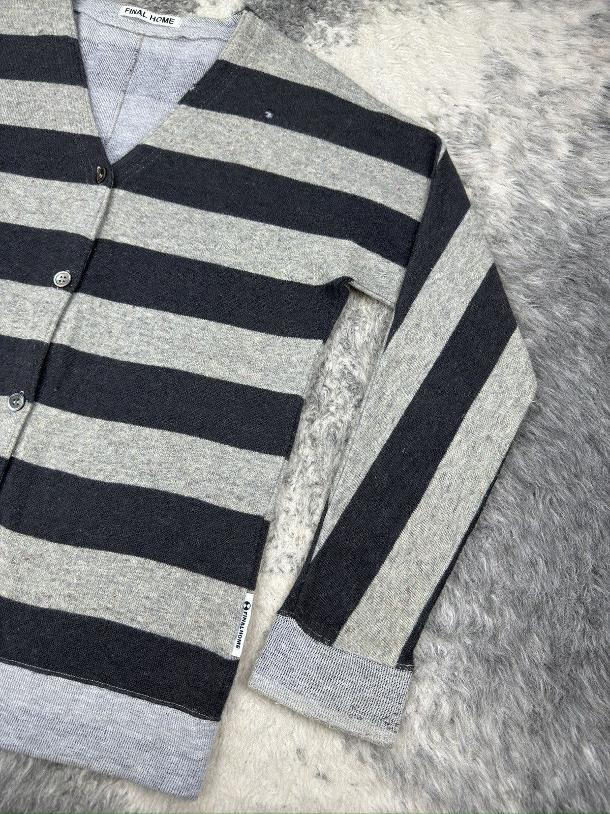 Final Home 90’s RARE Issey Miyake FINAL HOME "Prison Stripes" Cardigan Size US S / EU 44-46 / 1 - 2 Thumbnail