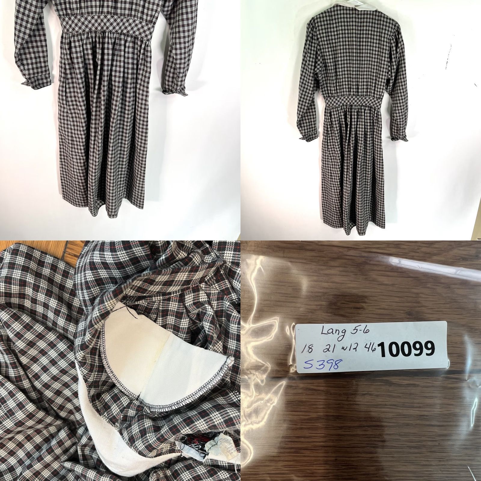 Vintage Vintage Lanz Originals 1970s Gingham Fit & Flare Dress Womens Size 6 Gray Casual National Style Size M / US 6-8 / IT 42-44 - 8 Thumbnail